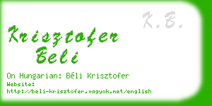 krisztofer beli business card