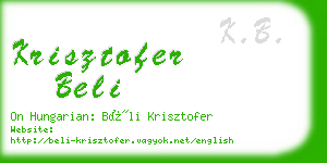 krisztofer beli business card